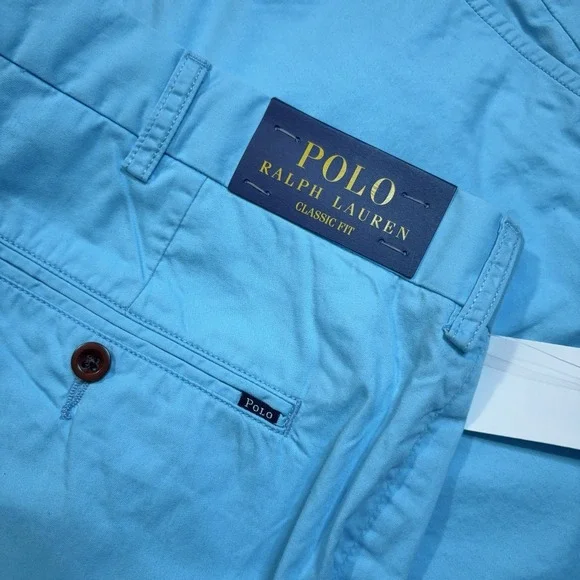 Polo Ralph Lauren Shorts Mens 40 Blue Chino Classic Fit Summer Cotton NWT FLAW - Picture 3 of 11